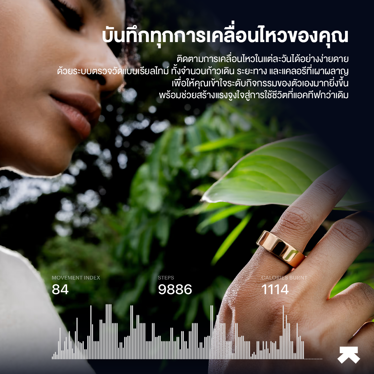 แหวนสุขภาพอัจฉริยะ ULTRAHUMAN RING AIR - SMART RING ติดตามการนอน วัดอัตราการเต้นหัวใจ (ASTER BLACK, NO.6)_5